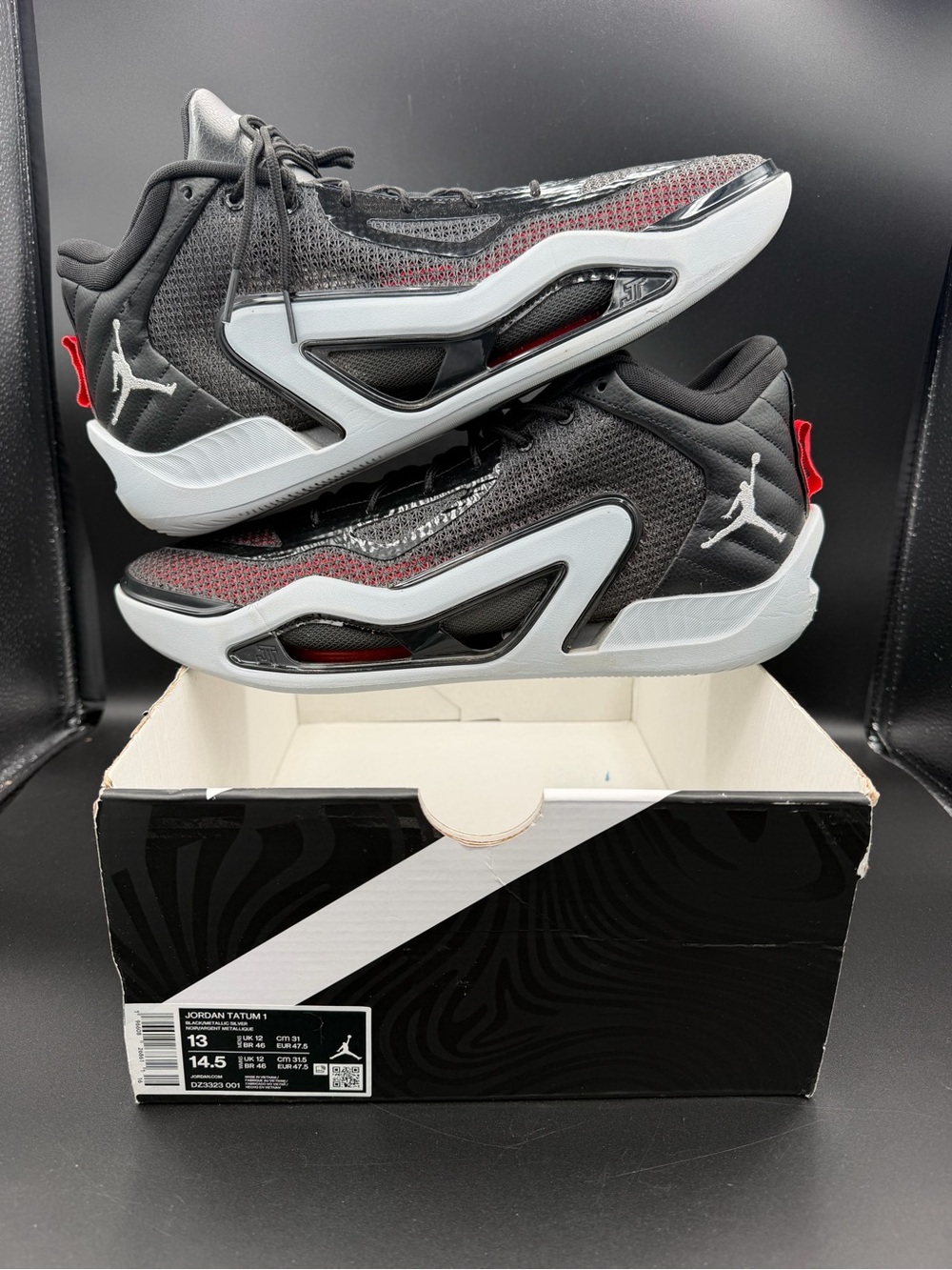 Jordan Tatum 1 Low Men's Basketball Shoes - Black/Red New 13 M with box no lid .
